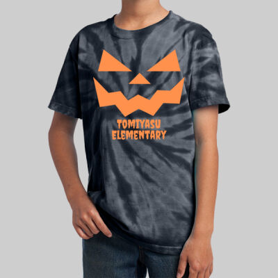Youth Tie-Dye T-Shirt - Jack O Lantern - Orange Thumbnail