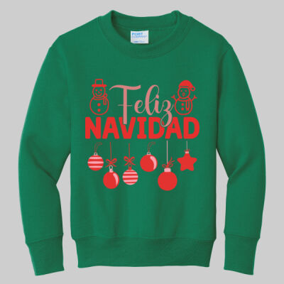 Youth Crewneck - Feliz Festive - Red Thumbnail