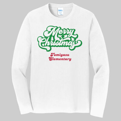 Adult Long Sleeve Shirt - Merry Christmas - Green & Red Thumbnail