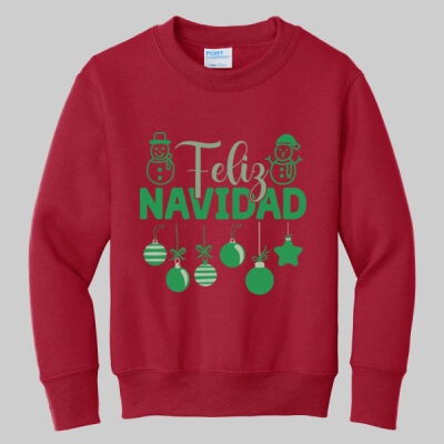 Youth Crewneck - Feliz Festive - Green Thumbnail