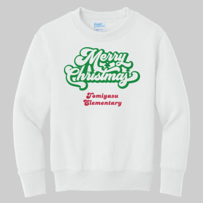 Youth Crewneck - Merry Christmas - Green & Red Thumbnail